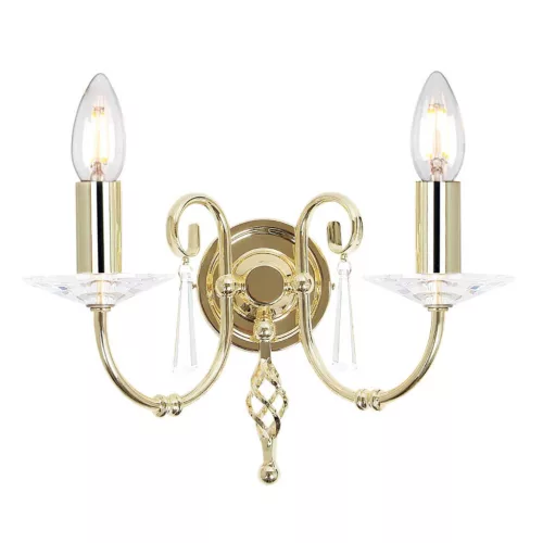 Elstead Lighting AEGEAN AG2-POL-BRASS Fali lámpa 2x60W/E14