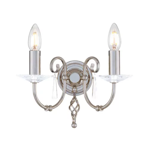 Elstead Lighting AEGEAN AG2-POL-NICKEL Fali lámpa 2x60W/E14