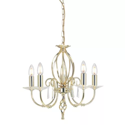 Elstead Lighting AEGEAN AG5-POL-BRASS Csillár 5x60W/E14