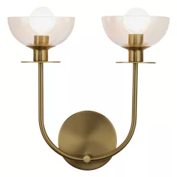   Elstead Lighting Sylvia ALM-SYLVIA-2WB-BG-CL Fali lámpa 2x40W/E14 IP20