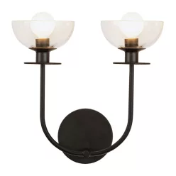  Elstead Lighting Sylvia ALM-SYLVIA-2WB-BK-CL Fali lámpa 2x40W/E14 IP20