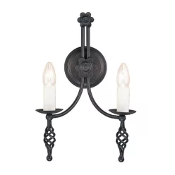 Elstead Lighting BELFRY BY2-BLACK Fali lámpa 2x60W/E14