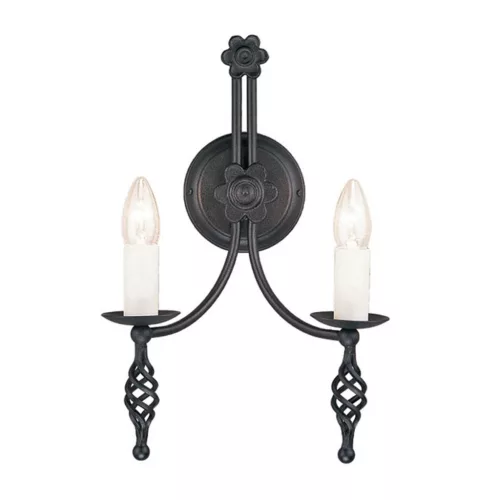 Elstead Lighting BELFRY BY2-BLACK Fali lámpa 2x60W/E14