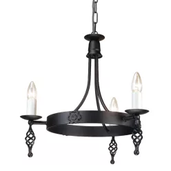 ELSTEAD BY3-BLACK BELFRY Rusztikus Csillár Fekete E14 IP20
