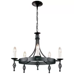 Elstead Lighting BELFRY BY5-BLACK Csillár 5x60W/E14