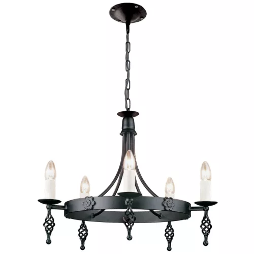 Elstead Lighting BELFRY BY5-BLACK Csillár 5x60W/E14