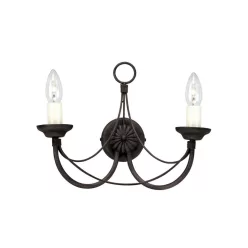 Elstead Lighting CARISBROOKE CB2-BLACK Fali lámpa 2x60W/E14