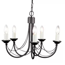 Elstead Lighting CARISBROOKE CB5-BLACK Csillár 5x60W/E14