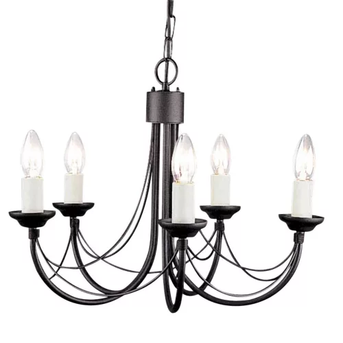 Elstead Lighting CARISBROOKE CB5-BLACK Csillár 5x60W/E14