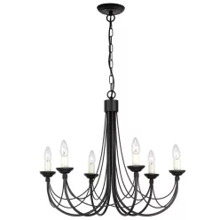 Elstead Lighting CARISBROOKE CB6-BLACK Csillár 6x60W/E14