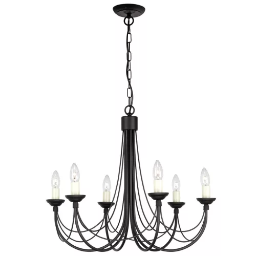 Elstead Lighting CARISBROOKE CB6-BLACK Csillár 6x60W/E14