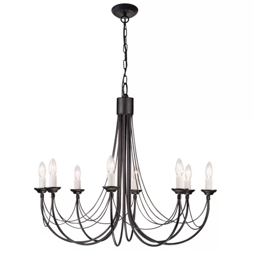 Elstead Lighting CARISBROOKE CB8-BLACK Csillár 8x60W/E14