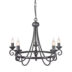 Elstead Lighting HARLECH HR5-BLACK Csillár 5x60W/E14