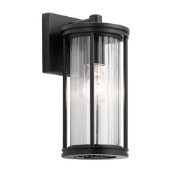 Kichler Barras KL-BARRAS2-S-BK Fali lámpa 1x40W/E27 IP44