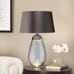   Elstead Lighting LENA LARGE LENA-TL-L-SMOKE Asztali lámpa 1X7W/GU10+1x60W/E27
