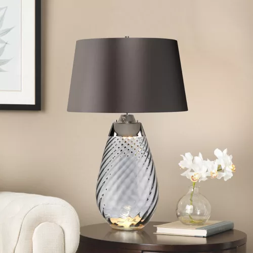 Elstead Lighting LENA LARGE LENA-TL-L-SMOKE Asztali lámpa 1X7W/GU10+1x60W/E27