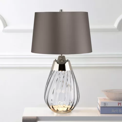 Elstead Lighting LENA SMALL LENA-TL-S-SMOKE Asztali lámpa 1X7W/GU10+1x60W/E27