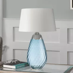   Elstead Lighting LENA LARGE LENA-TL-L-BLUE-OWSS Asztali lámpa 1X7W/GU10+1x60W/E27