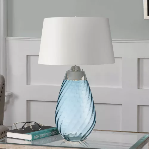 Elstead Lighting LENA LARGE LENA-TL-L-BLUE-OWSS Asztali lámpa 1X7W/GU10+1x60W/E27