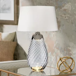   Elstead Lighting LENA LARGE LENA-TL-L-SMOKE-OWSS Asztali lámpa 1X7W/GU10+1x60W/E27
