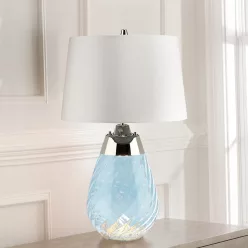   Elstead Lighting LENA SMALL LENA-TL-S-BLUE-OWSS Asztali lámpa 1X7W/GU10+1x60W/E27