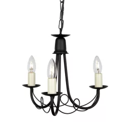 Elstead Lighting MINSTER MN3-BLACK Csillár 3x60W/E14