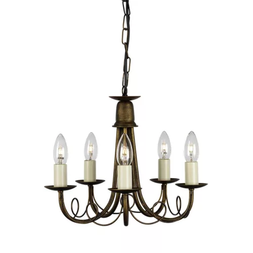 Elstead Lighting MINSTER MN5-BLK-GOLD Csillár 5x60W/E14