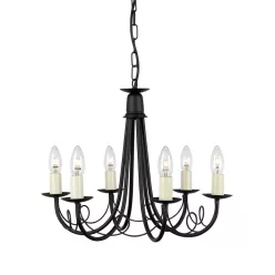 Elstead Lighting MINSTER MN6-BLACK Csillár 6x60W/E14