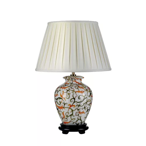 éjjeli lámpa krém narancssárga és zöld színű vázzal és porcelán testtel beltéri használatra elstead-dl-soling-tl - moretti.hu