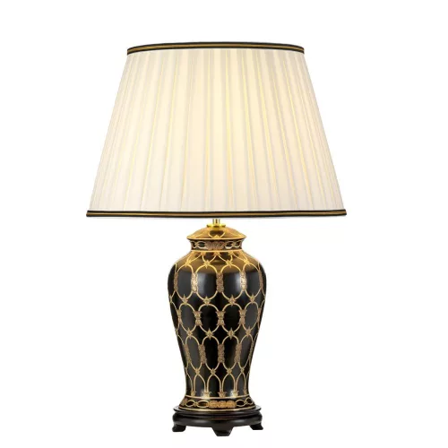 éjjeli lámpa fekete-arany színű vázzal és porcelán testtel beltéri használatra elstead-dl-taipei-tl - moretti.hu