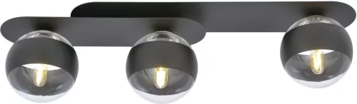 EMIBIG 1121-3 PLAZA Loft Mennyezeti Lámpa Fekete, Átlátszó E14 IP20