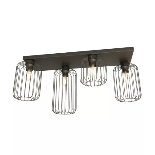 EMIBIG 1367-4 BARN Loft Mennyezeti Lámpa Fekete E27 IP20