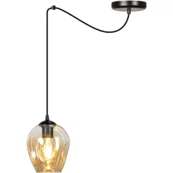   EMIBIG 758-1 LEVEL Modern Függesztett Lámpa Borostyán, Fekete E27 IP20