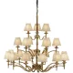 ENDON 63625 STANFORD Klasszikus Csillár Antik Bronz, Bézs E14 IP20