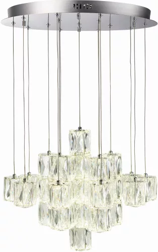 ENDON 76489 PRISTMA Modern Függesztett Lámpa Króm, Átlátszó LED IP20