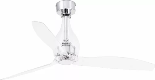 ventilátoros lámpa króm színű vázzal és fém testtel beltéri használatra faro-33382 - moretti.hu