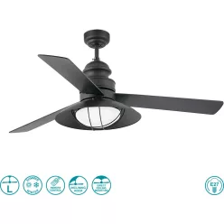 ventilátoros lámpa barna színű vázzal és fém testtel beltéri használatra faro-33396 - moretti.hu