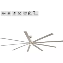 ventilátoros lámpa nikkel színű vázzal és fém testtel beltéri használatra faro-33496 - moretti.hu