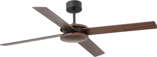 ventilátoros lámpa barna színű vázzal és fém testtel beltéri használatra faro-33724 - moretti.hu