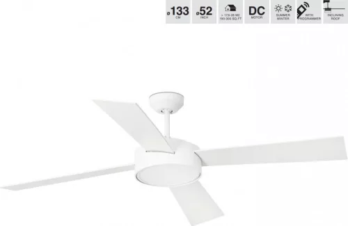 ventilátoros lámpa fehér színű vázzal és fém testtel beltéri használatra faro-33726 - moretti.hu