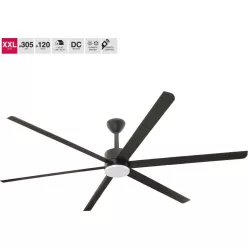 ventilátoros lámpa fekete színű vázzal és fém testtel beltéri használatra faro-34250 - moretti.hu