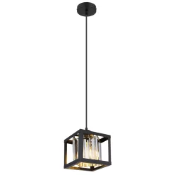 függesztett lámpa matt fekete színű vázzal és fém testtel beltéri használatra globo-15697h - moretti.hu