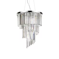 függesztett lámpa króm színű vázzal és fém testtel beltéri használatra ideal-lux-166247 - moretti.hu