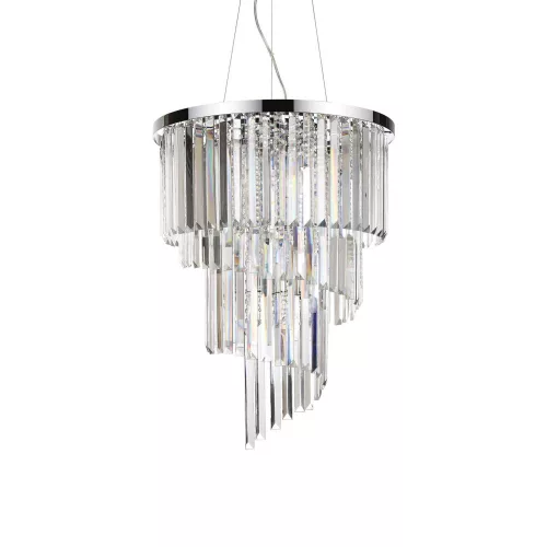 függesztett lámpa króm színű vázzal és fém testtel beltéri használatra ideal-lux-166247 - moretti.hu