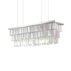 függesztett lámpa króm színű vázzal és fém testtel beltéri használatra ideal-lux-166360 - moretti.hu