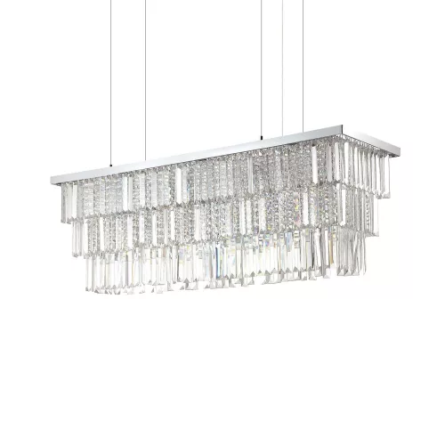 függesztett lámpa króm színű vázzal és fém testtel beltéri használatra ideal-lux-166360 - moretti.hu