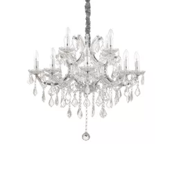 csillár átlátszó színű vázzal és fém testtel beltéri használatra ideal-lux-167251 - moretti.hu
