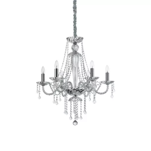 csillár króm színű vázzal és kristály testtel beltéri használatra ideal-lux-168753 - moretti.hu