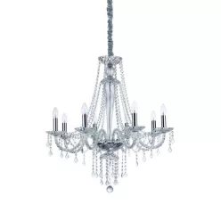 csillár átlátszó színű vázzal és üveg testtel beltéri használatra ideal-lux-168777 - moretti.hu