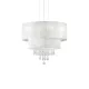 függesztett lámpa fehér színű vázzal és fém testtel beltéri használatra ideal-lux-182179 - moretti.hu